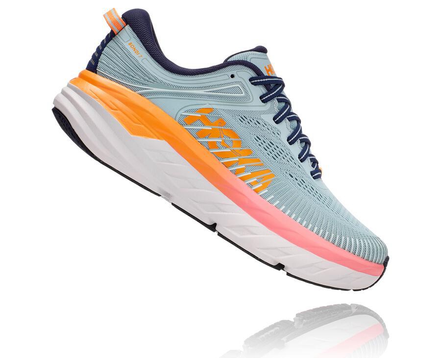 Tenis Hoka One One Mujer Azules - Bondi 7 - UOIH32708